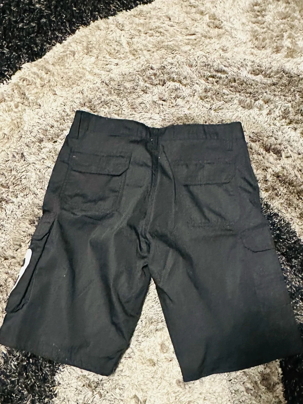 Parish Adore Black Graphic Cargo Shorts